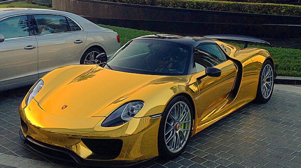 Siêu phẩm Porsche 918 Spyder Hybrid mạ chrome vàng cực độc